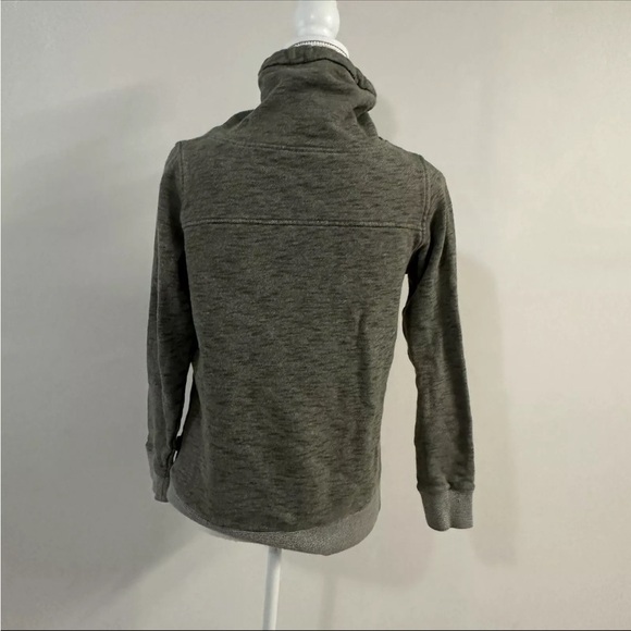 Columbia Womens Sweatshirt Green Pullover Marled Mock Neck Drawstring Cotton XS - Picture 4 of 5